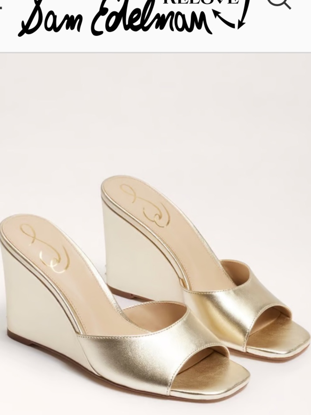 Sam Edelman Merrick Gold Slide Wedges New